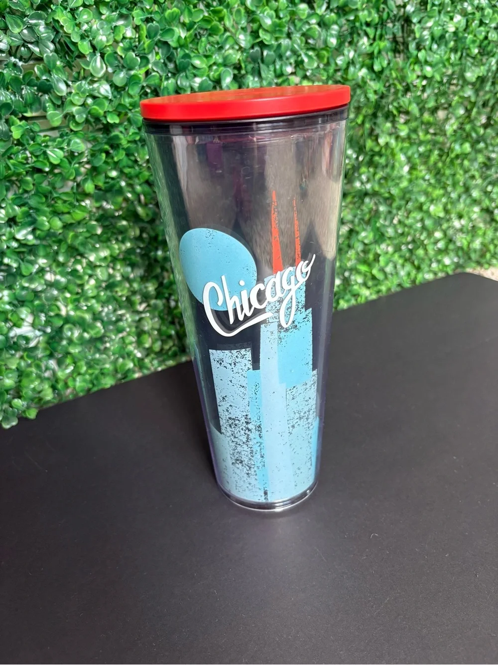 Starbucks Venti Chicago Graphic Travel Tumbler with Red Lid